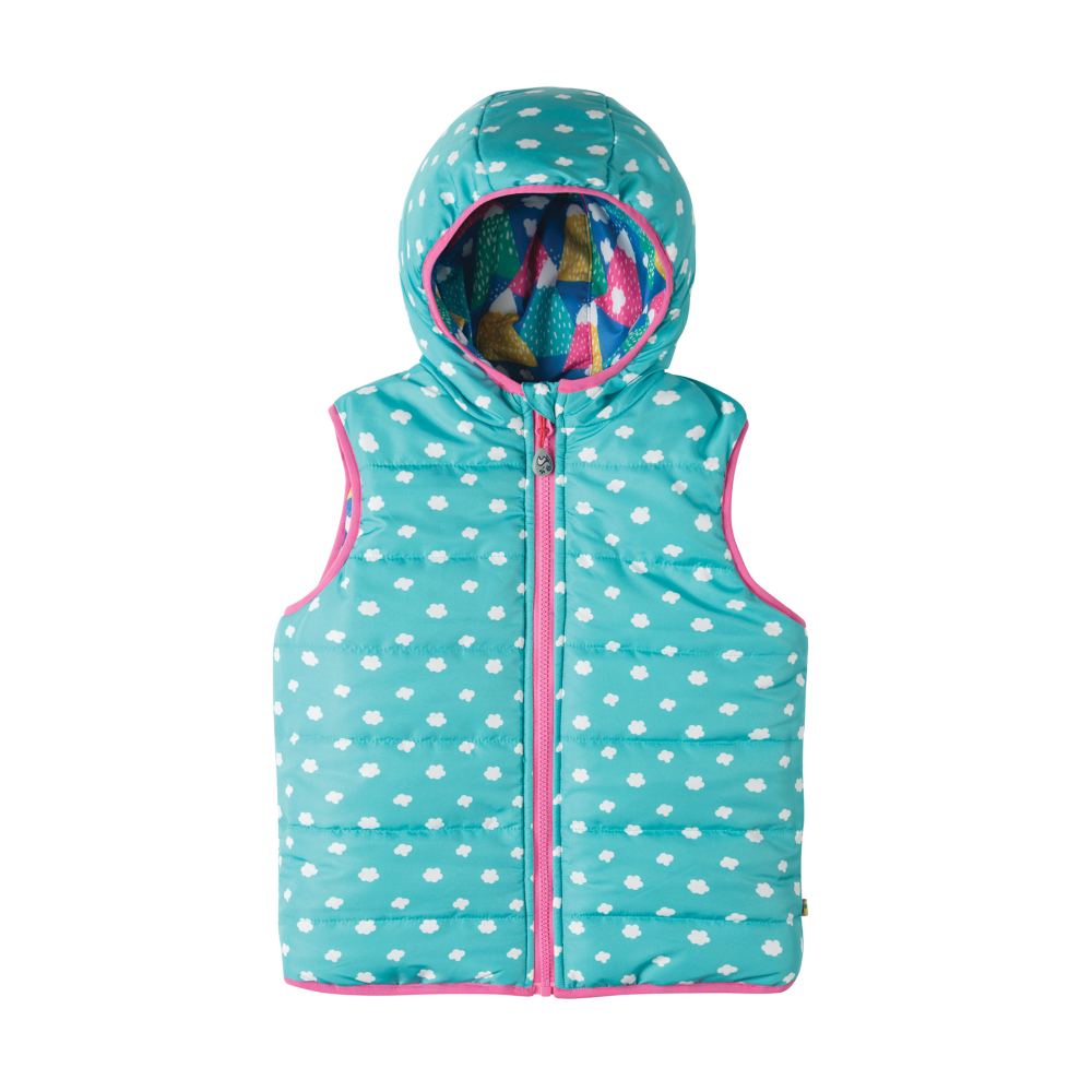 Frugi αμάνικο μπουφάν διπλής όψης για κορίτσια