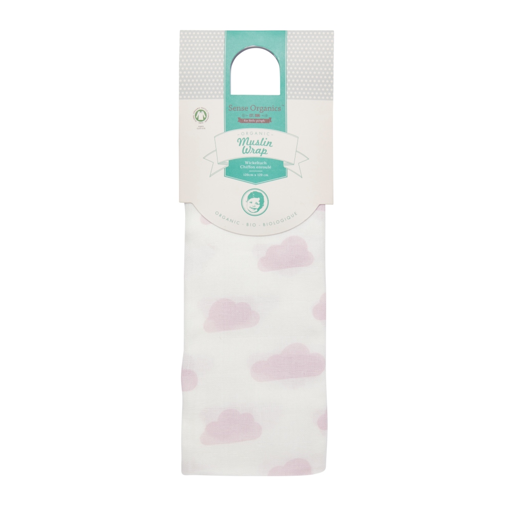 swaddle λευκό με ροζ συννεφάκια