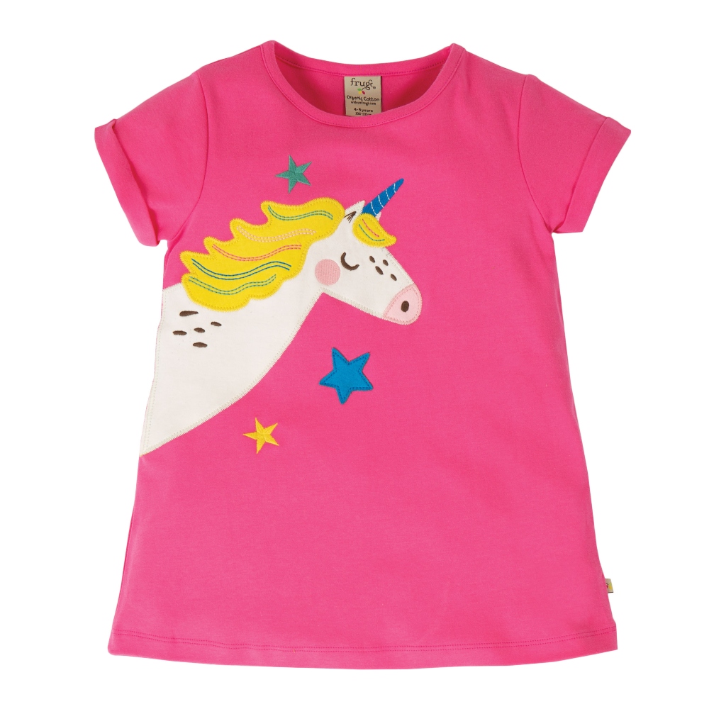 φούξια οργανικό t-shirt με μονόκερο Frugi