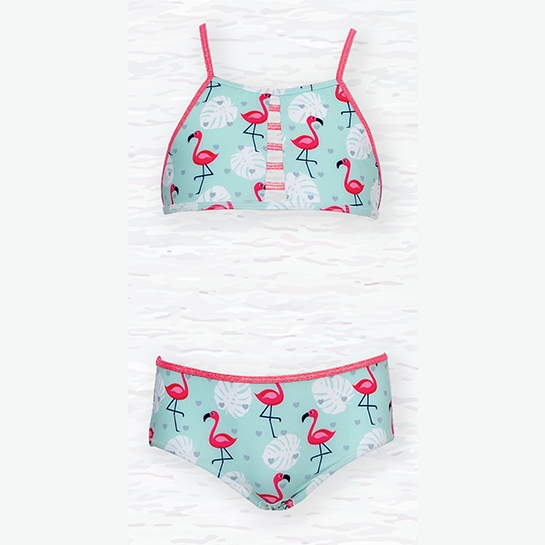 παιδικό μαγιό μπικίνι με flamingo turtue