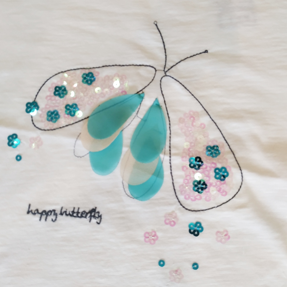 κέντημα happy butterfly
