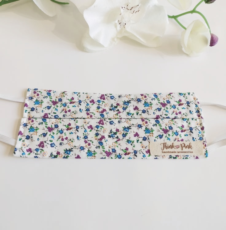 μάσκα προστασίας ενηλίκων purple floral