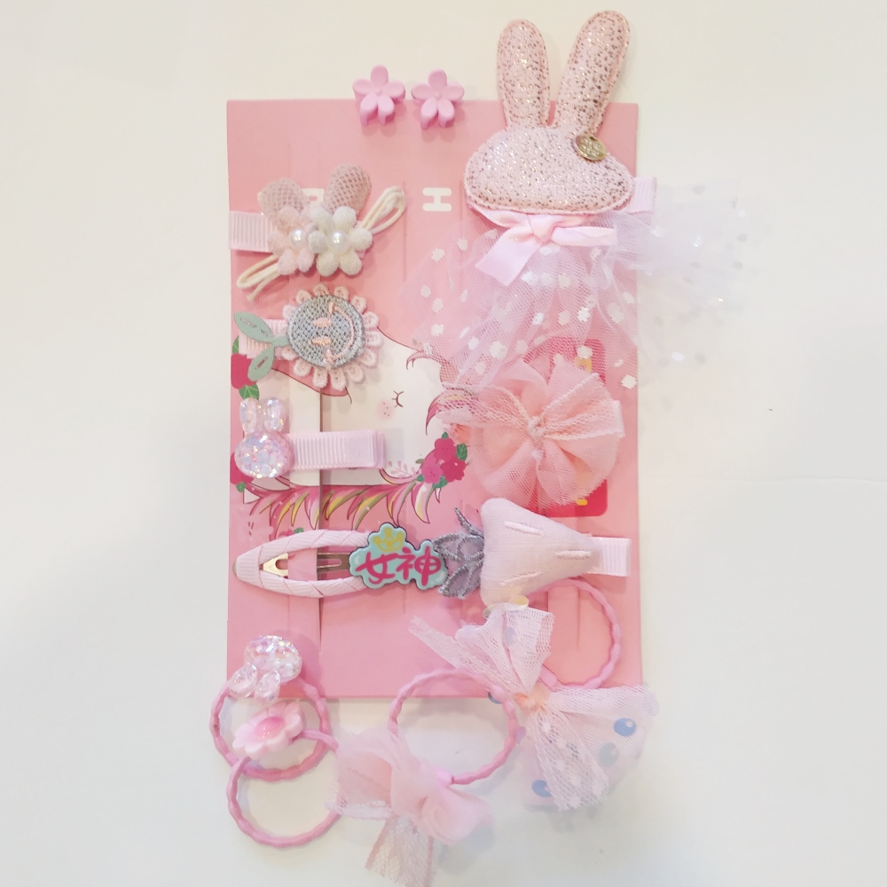 Πολυσετ αξεσουάρ για τα μαλλιά σε κουτάκι pink bunny 2