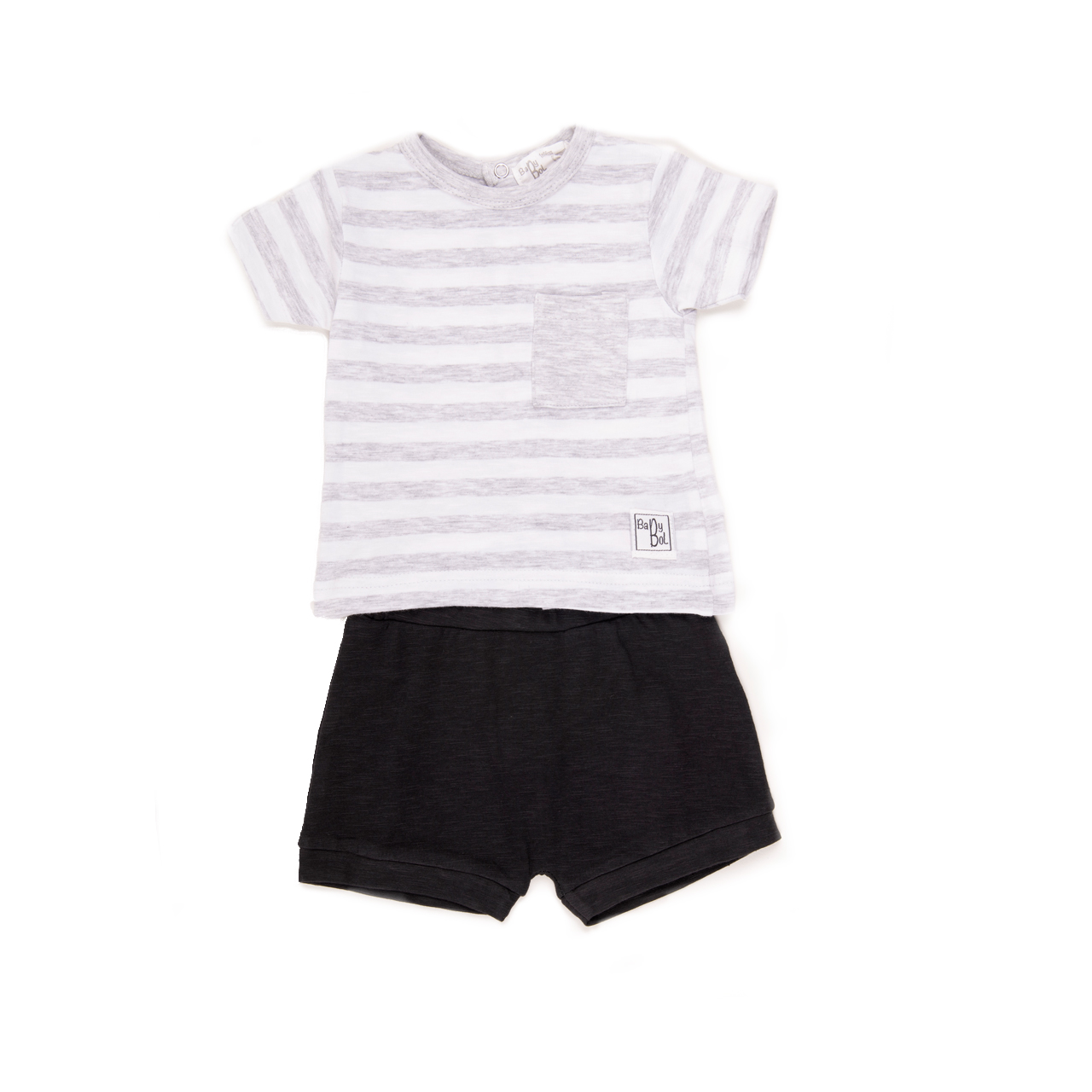 Σετ μπλούζα σορτσάκι "Grey stripes"