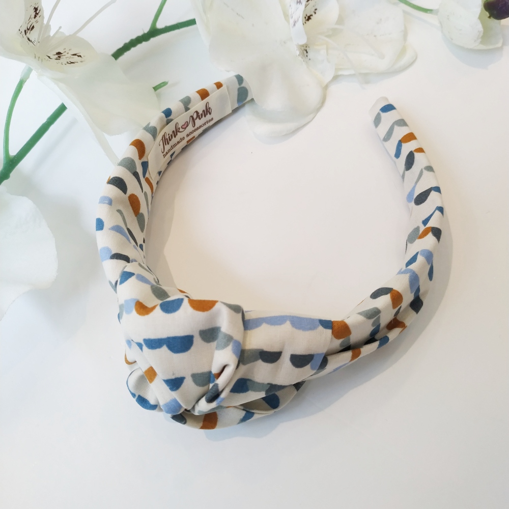 στέκα τουρμπάνι think pink accessories για τα μαλλιά 60s blue waves