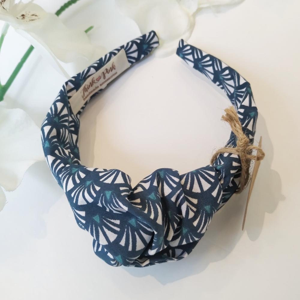 στέκα τουρμπάνι think pink accessories για τα μαλλιά geo blue