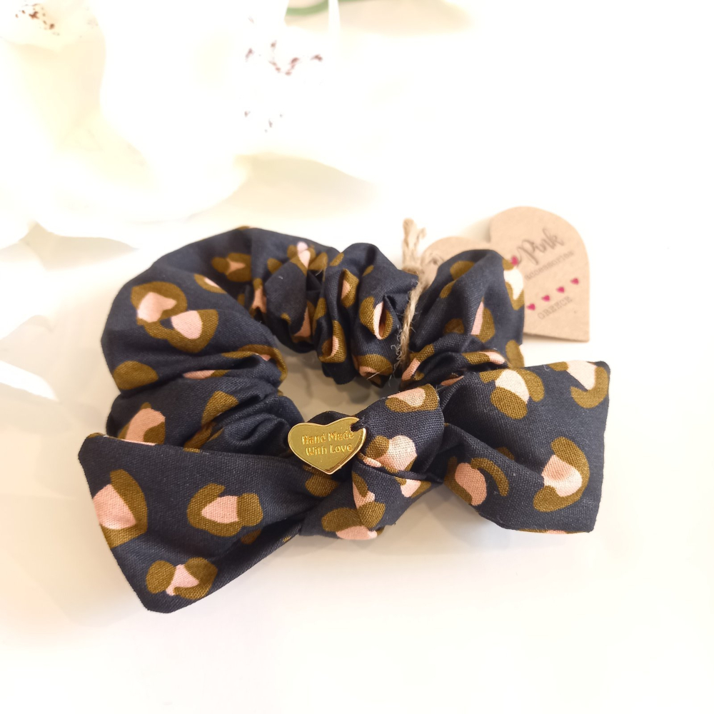 scrunchie για τα μαλλιά leopard black