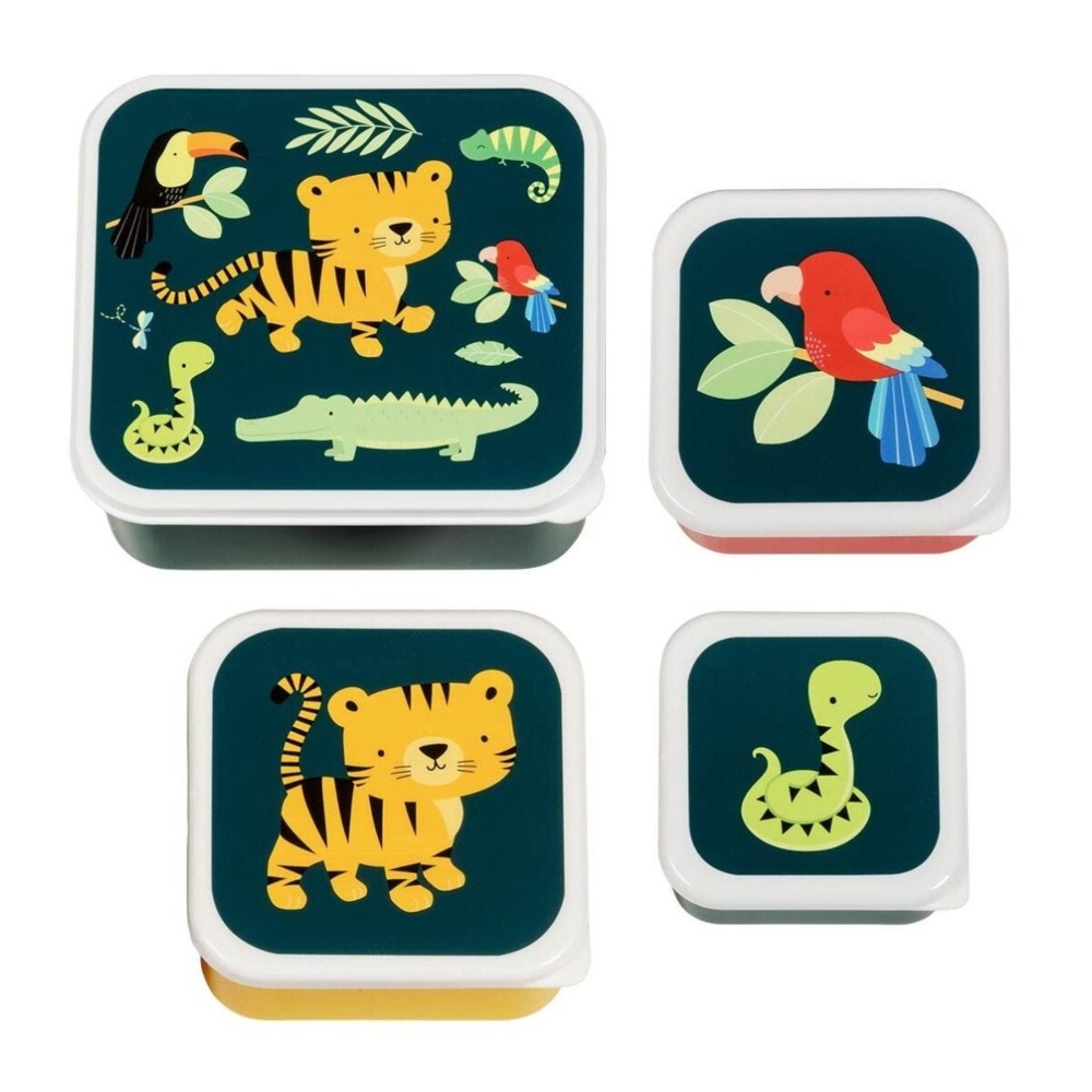 Σετ 4 δοχεία φαγητού Lunch & Snack Box - Jungle Tiger
