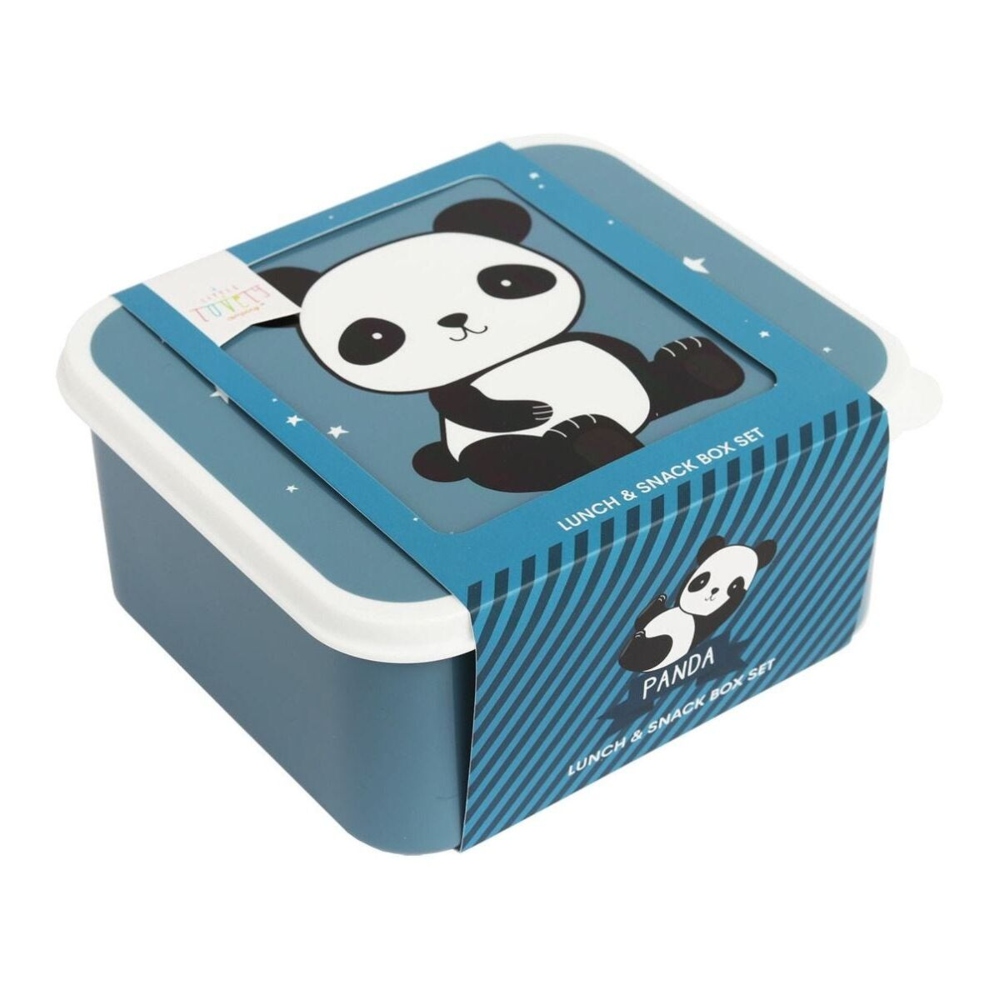 Σετ 4 δοχεία φαγητού Lunch & Snack Box - με σχέδιο panda (1)