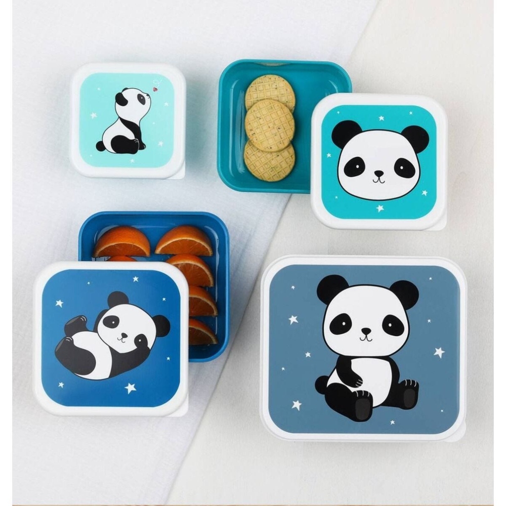 Σετ 4 δοχεία φαγητού Lunch & Snack Box - με σχέδιο panda (2)
