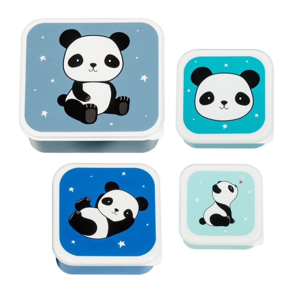 Σετ 4 δοχεία φαγητού Lunch & Snack Box - με σχέδιο panda