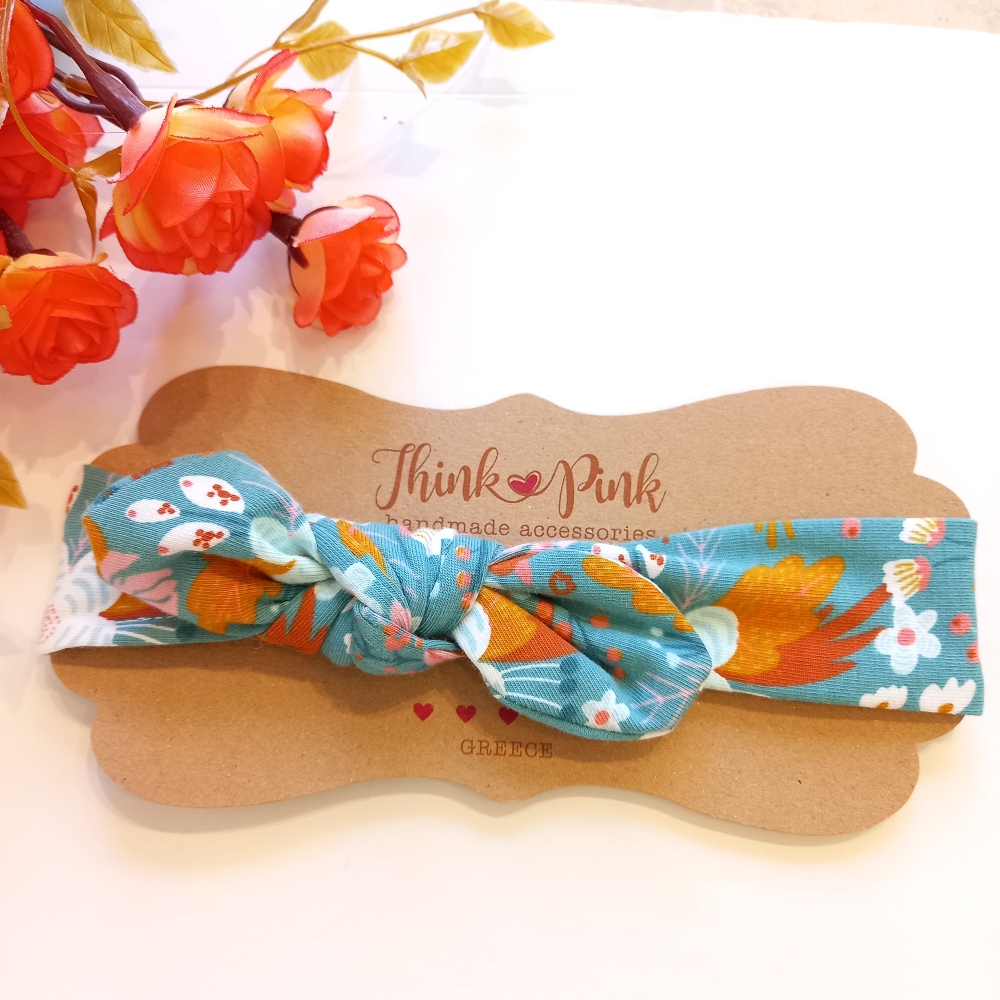 παιδική κορδέλα για τα μαλλιά floral mint Think Pink