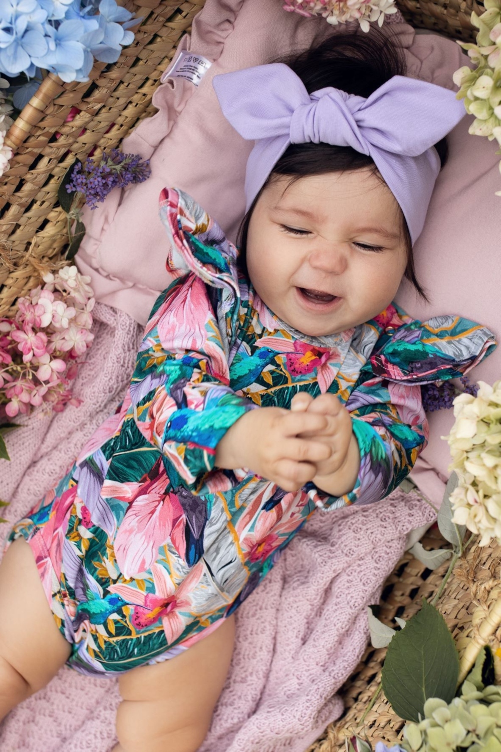 βρεφικό μακρυμάνικο φορμάκι floral από οργανικό βαμβάκι Heypopinjay (3)