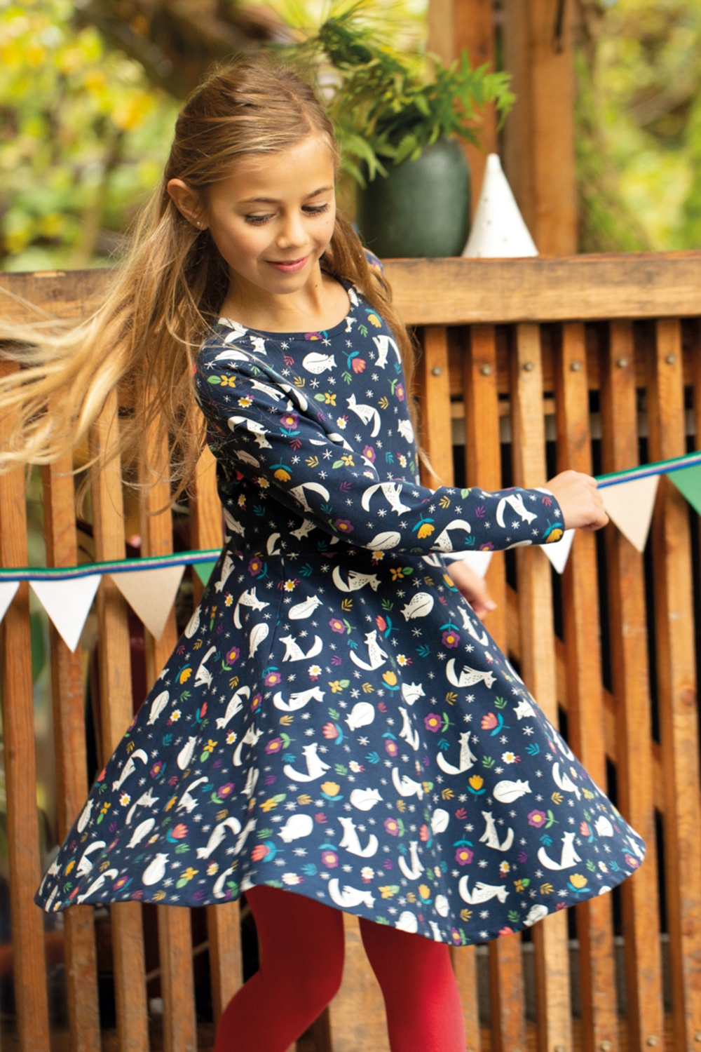 Παιδικό οργανικό φόρεμα skater με ζώα του δάσους Frugi (1)