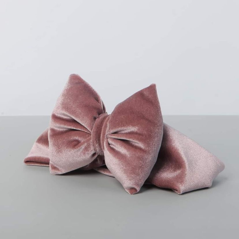 βελούδινη dusty pink βρεφική κορδέλα