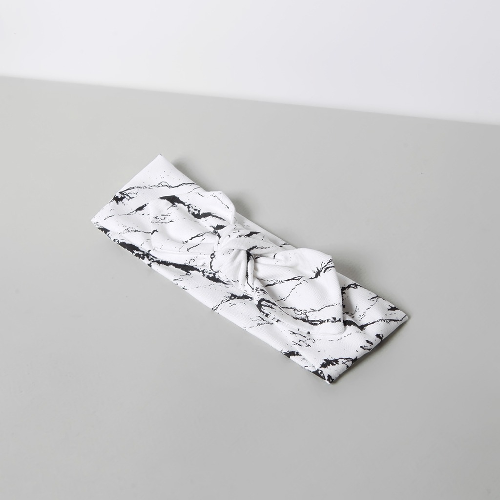 οργανική βρεφική κορδέλα ασπρόμαυρη marble 3
