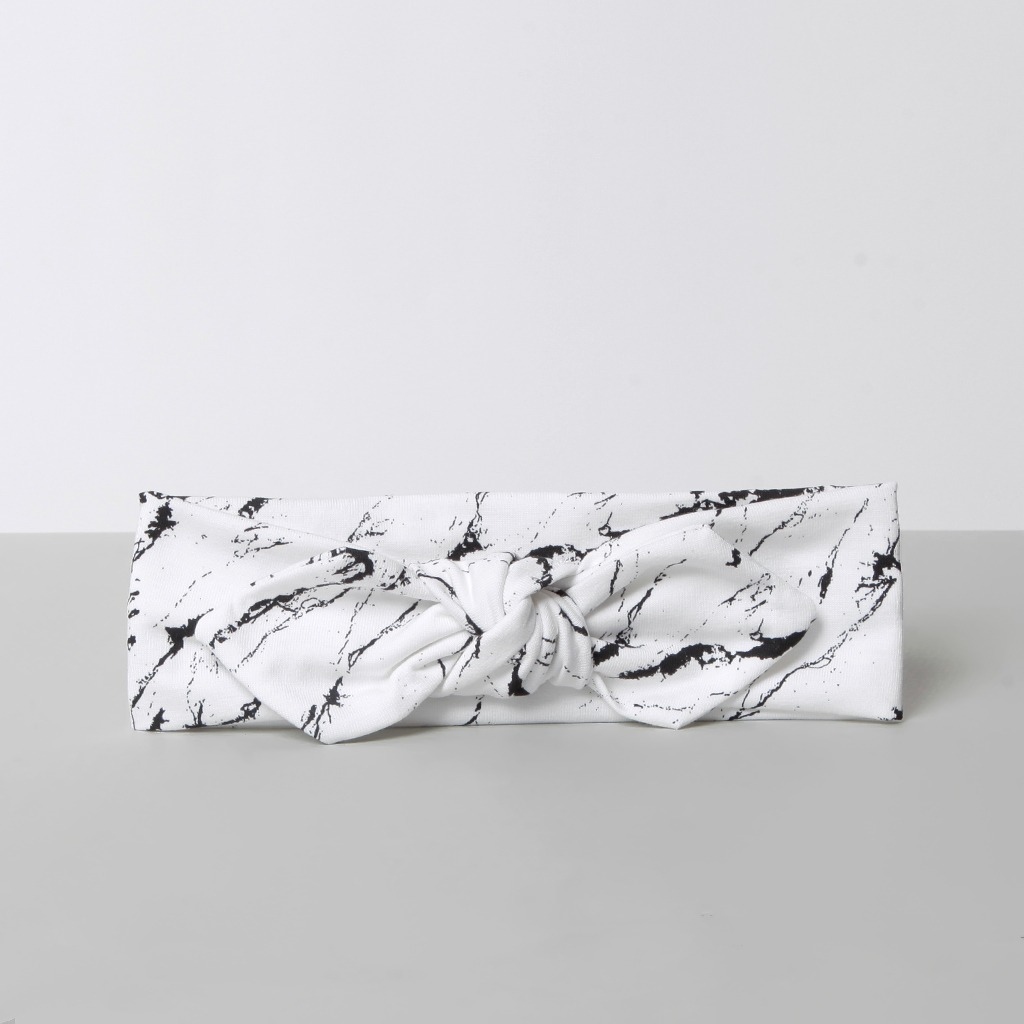 οργανική βρεφική κορδέλα ασπρόμαυρη marble