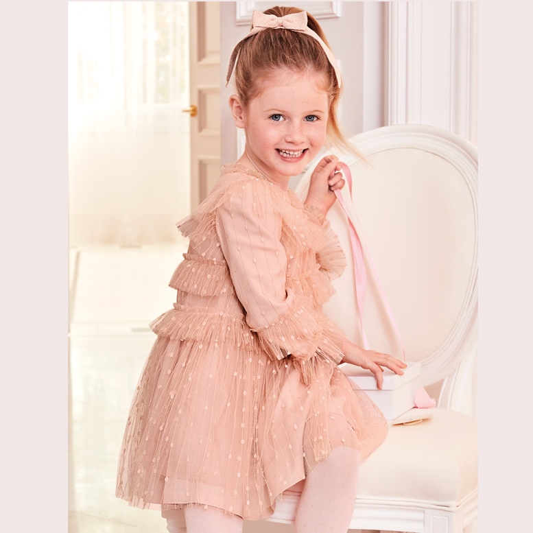 τούλινο dusty pink φόρεμα Abel n Lula