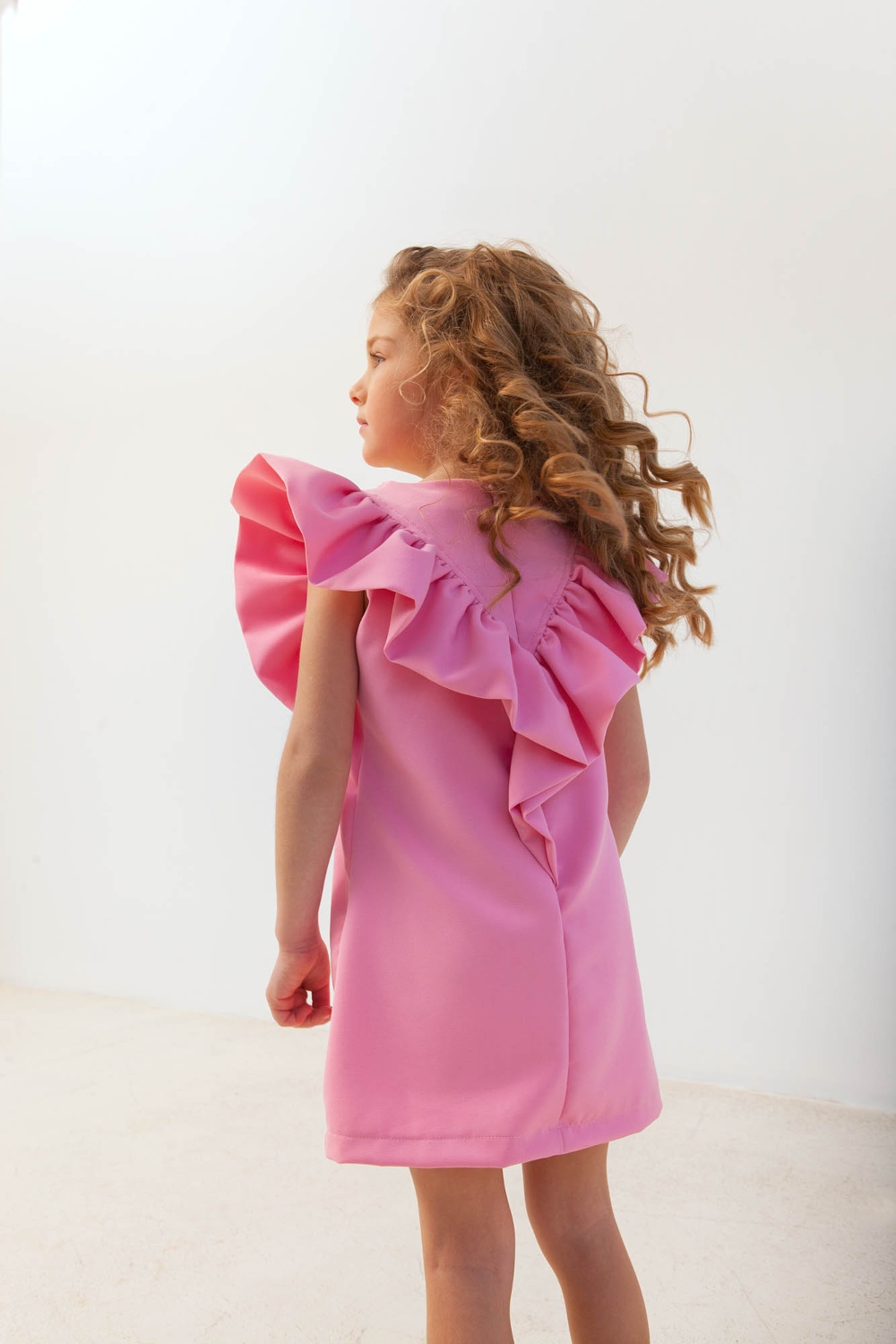παιδικό φόρεμα ροζ με βολάν Alice Fashion (1)