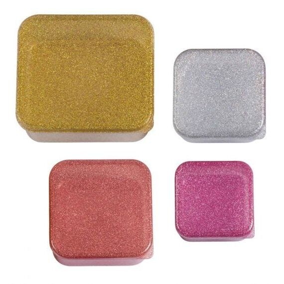 παιδικό σετ δοχεία φαγητού πολύχρωμα με glitter A little lovely company