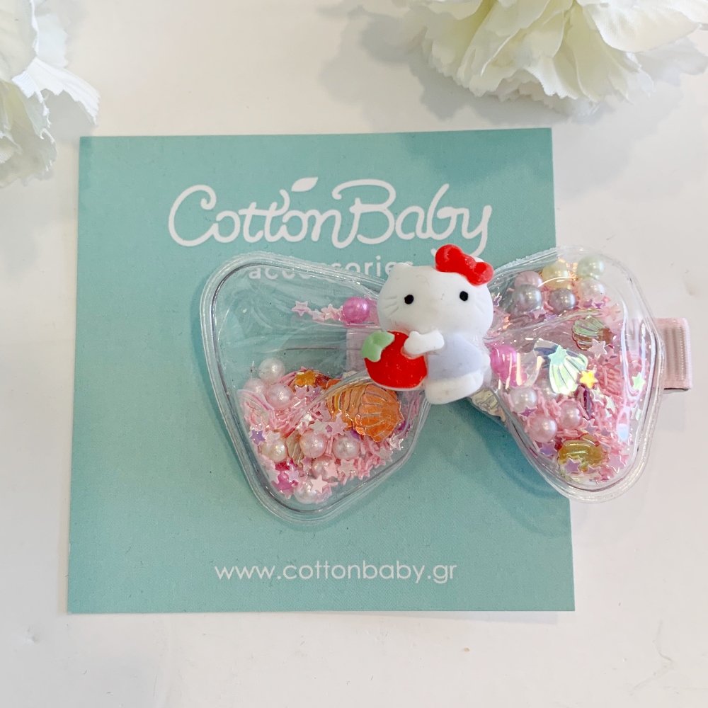 κλιπ για τα μαλλιά hello kitty pink