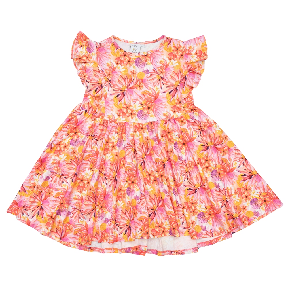 heypopinjay φόρεμα φλοράλ orange pink3 (1)