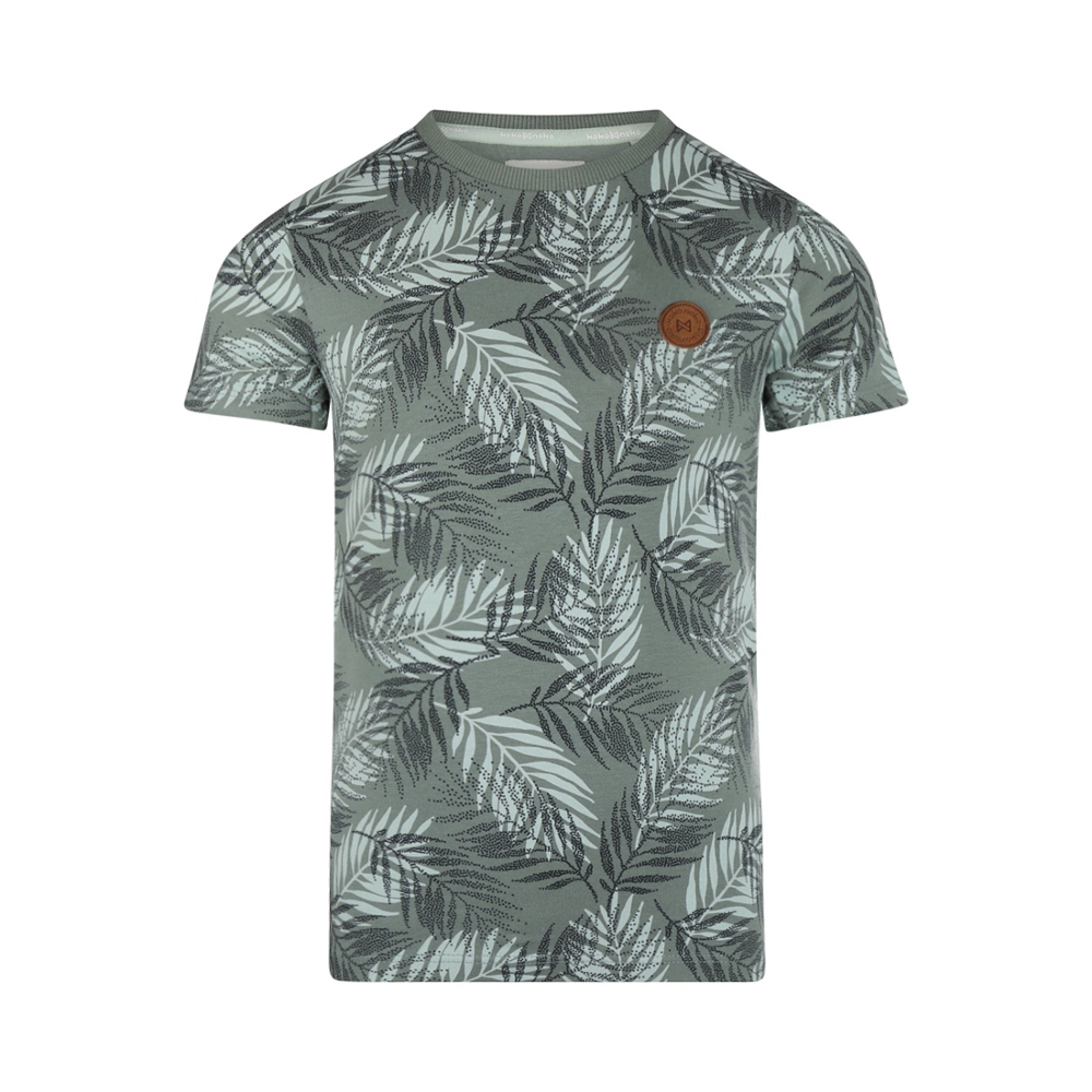 KOKO NOKO παιδικη μπλουζα για αγορι dusty green με φυλλα