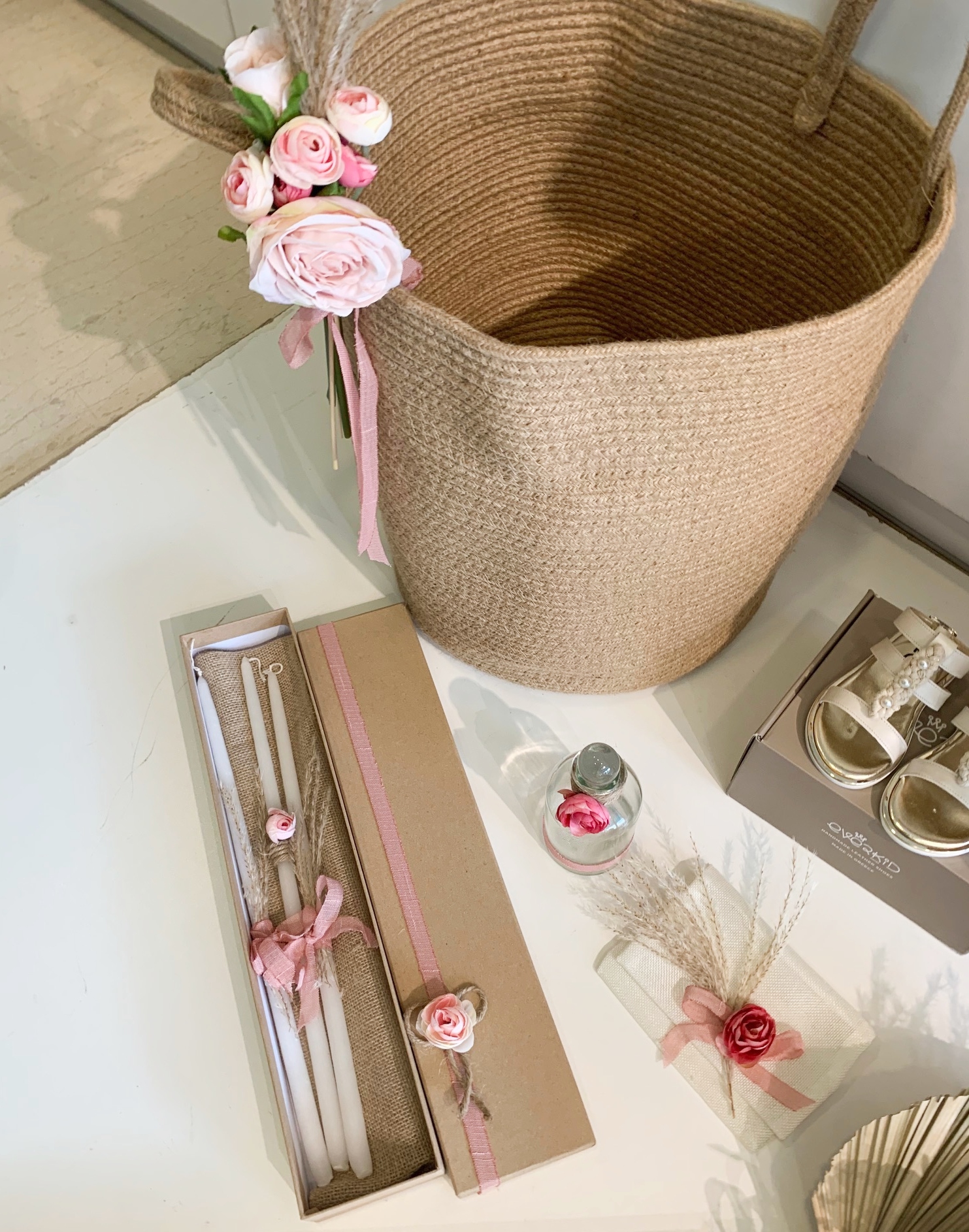 Βαπτιστικό πακέτο boho romantic με λουλούδια