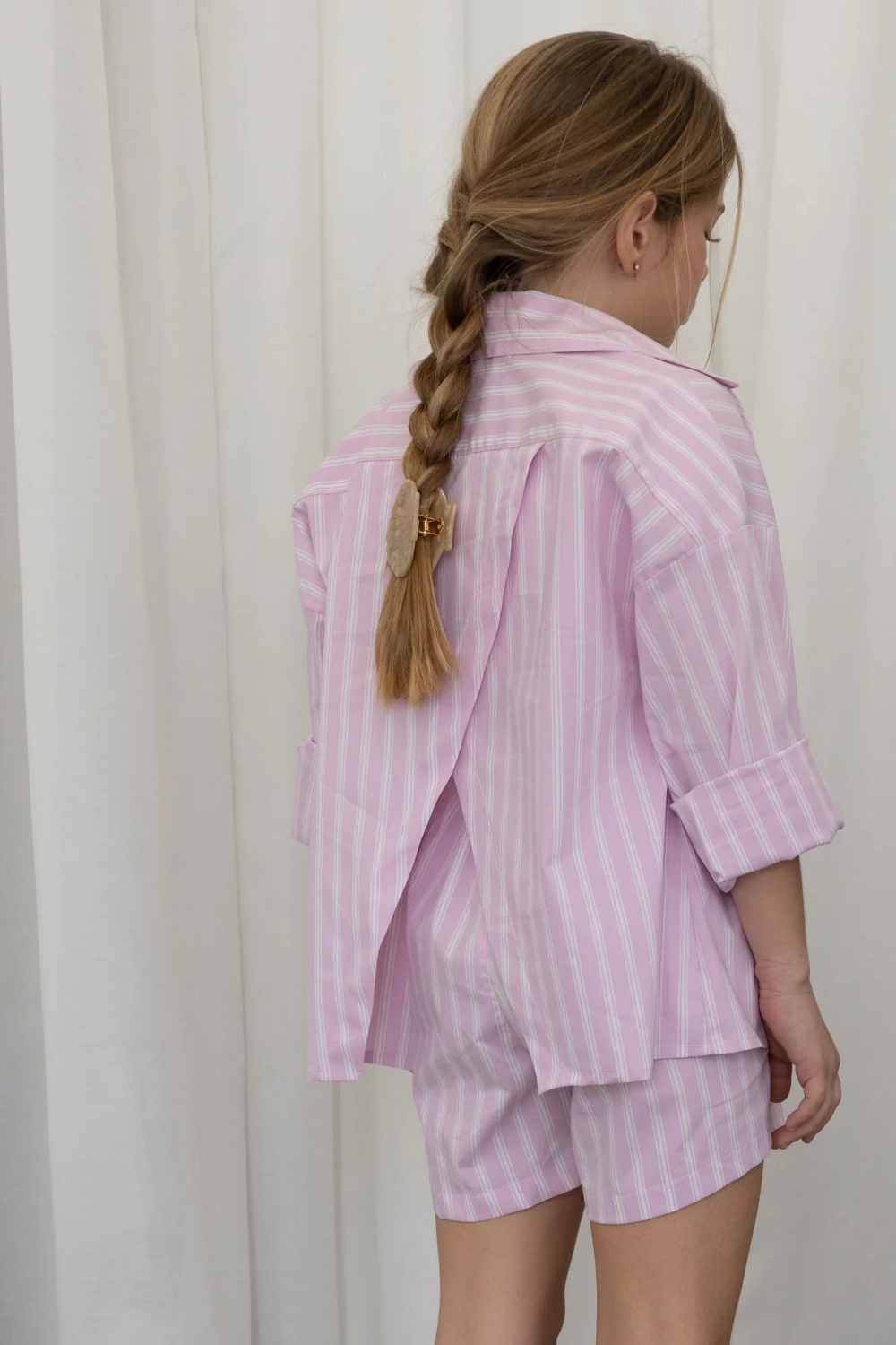 alice fashion σετ παιδικο πουκαμισο ριγε με σορτς και τοπακι λευκο (2)