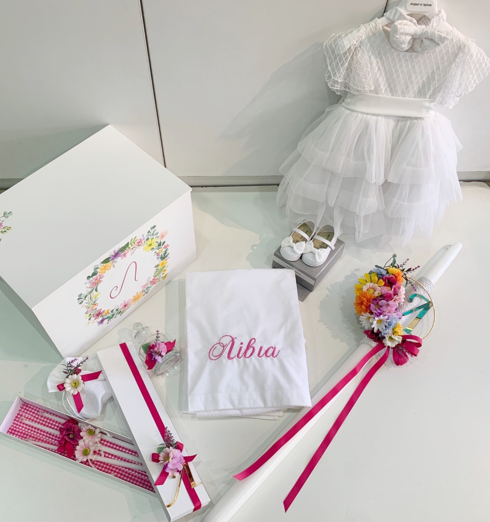 βαπτιστικό πακέτο boho flowers