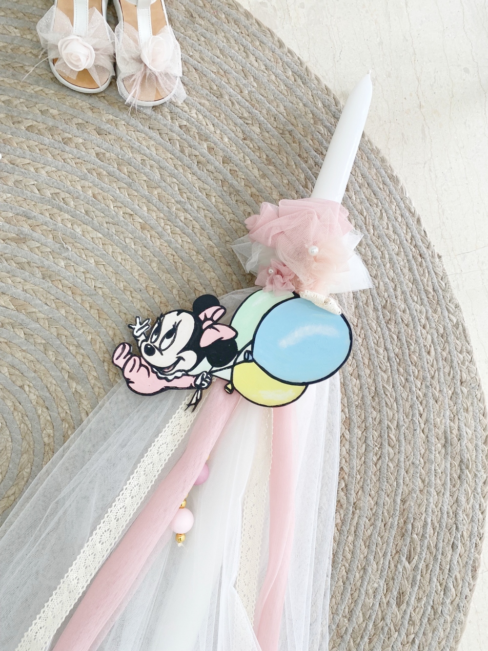 λαμπάδα Minnie Mouse baby με μπαλόνια