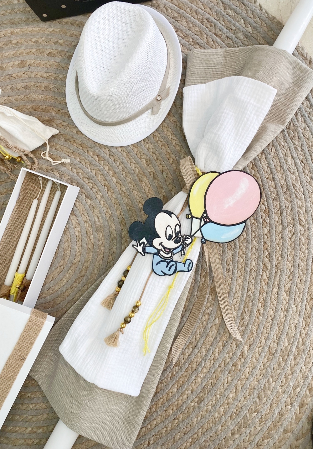 λαμπάδα βάπτισης Mickey Mouse Baby ballons