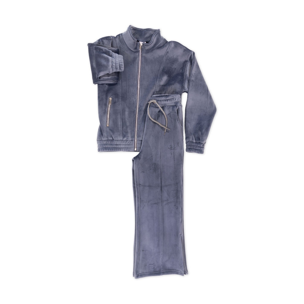 8447 παιδικο σετ βελουδο dusty blue new college