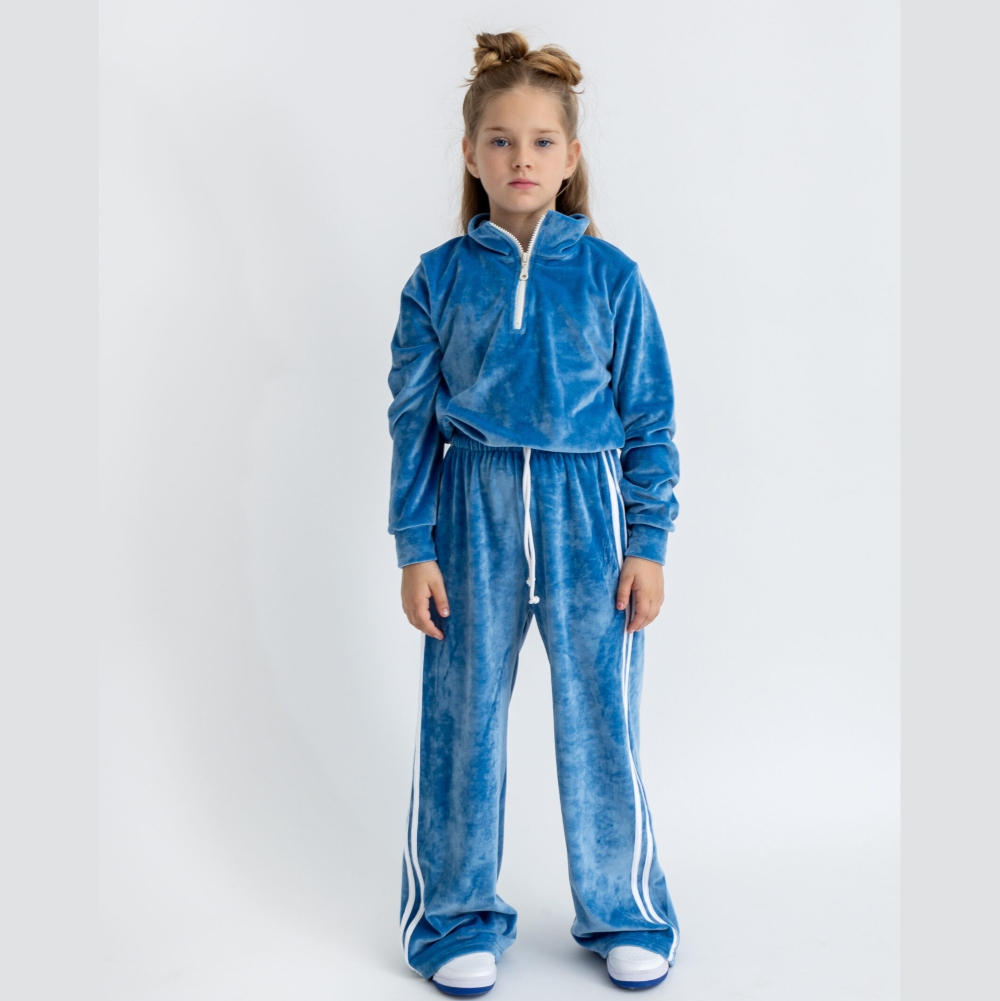 ΣΕΤ ΒΕΛΟΥΤΕ γαλαζιο ΜΕ ΡΙΓΕΣ alice fashion
