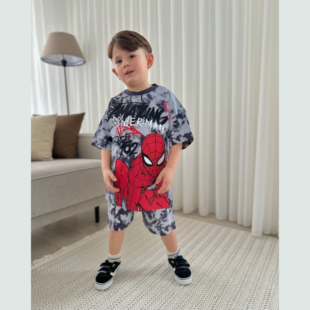 παιδικο σετ με τον spiderman κοντομανικο με βερμουδα