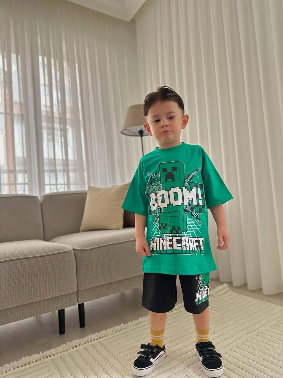 παιδικο σετ minecraft boom tshirt και βερμουδα (2)