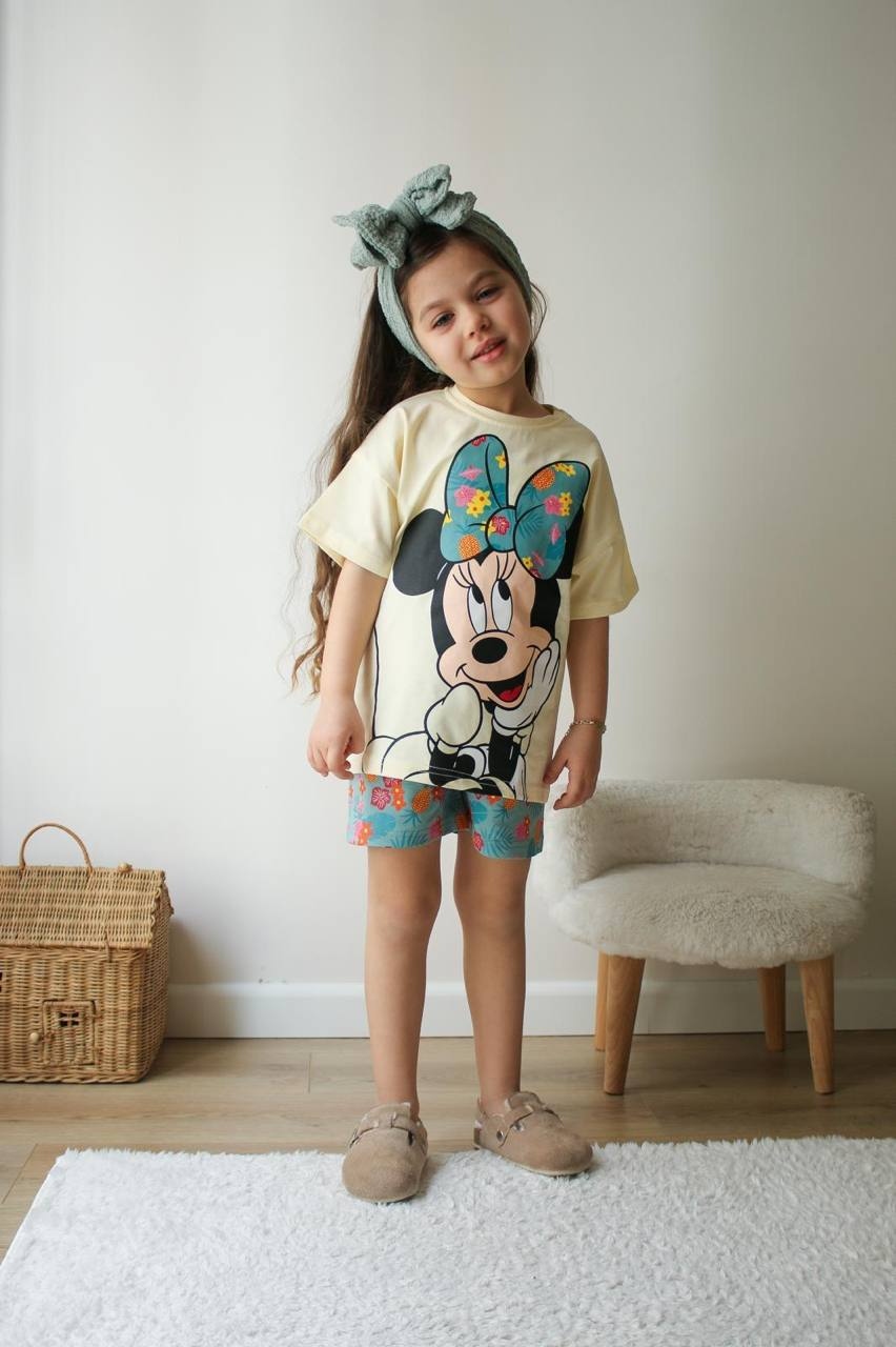 παιδικο σετ tshirt με σορτς minnie mouse (2)