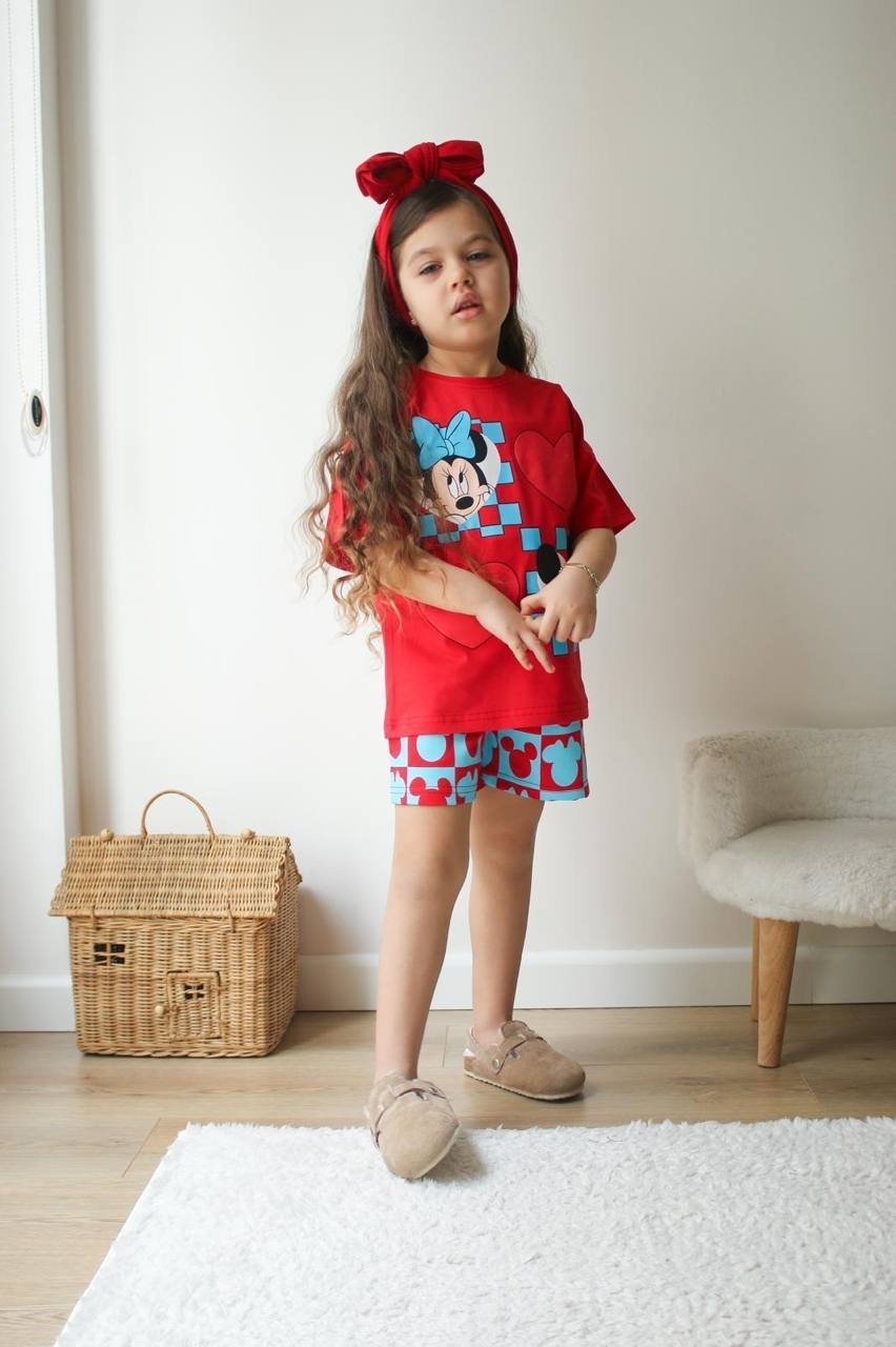 παιδικο σετ tshirt με σορτς minnie mouse και mickey (2)
