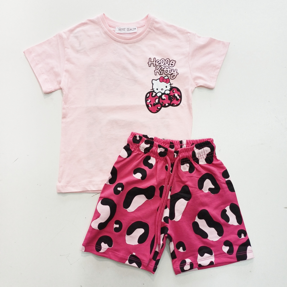 παιδικο σετ βαμβακερο hello kitty ροζ