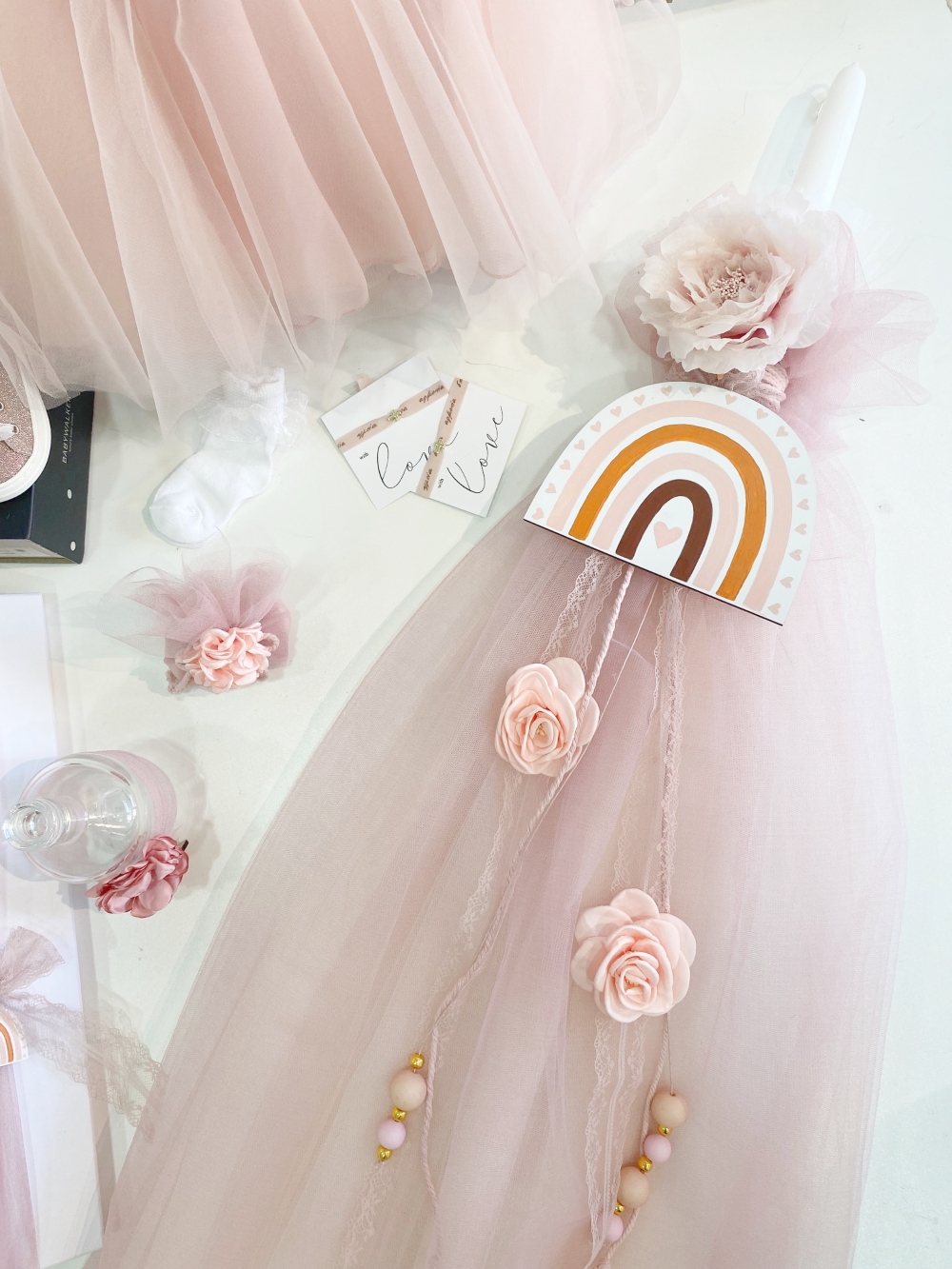 Πακέτο βάπτισης για κορίτσι flowers boudoir rainbow (1)