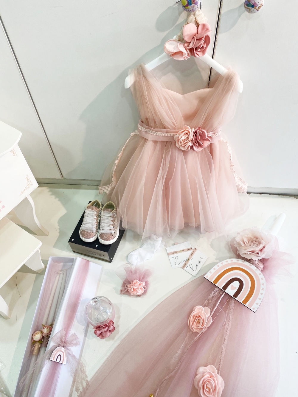 Πακέτο βάπτισης για κορίτσι flowers boudoir rainbow (5)