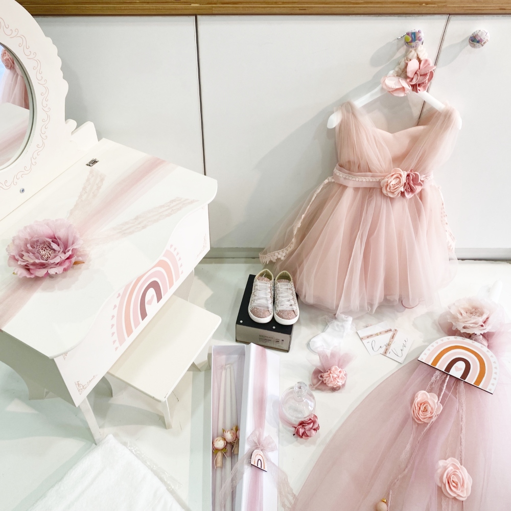 Πακέτο βάπτισης για κορίτσι flowers boudoir rainbow