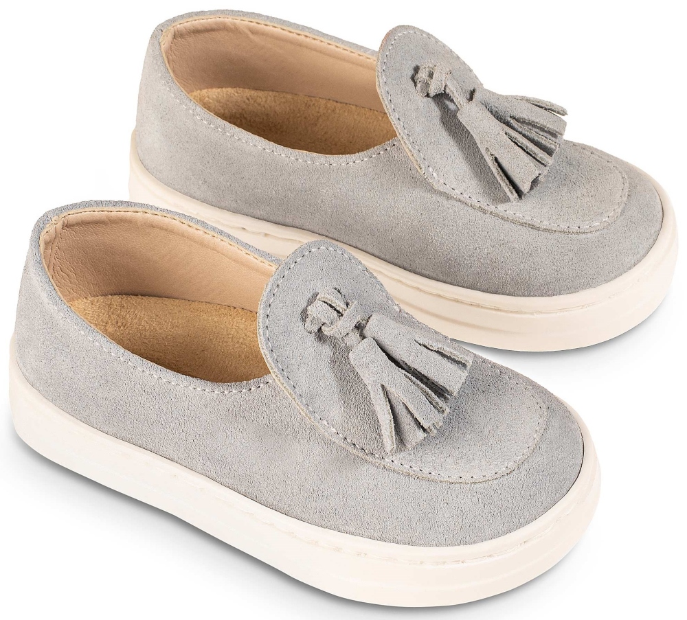 EXC5276-FLINT-BABYWALKER βαπτιστικα Καστόρινα Loafers αγορι γαλαζιο με φουντάκια (2)