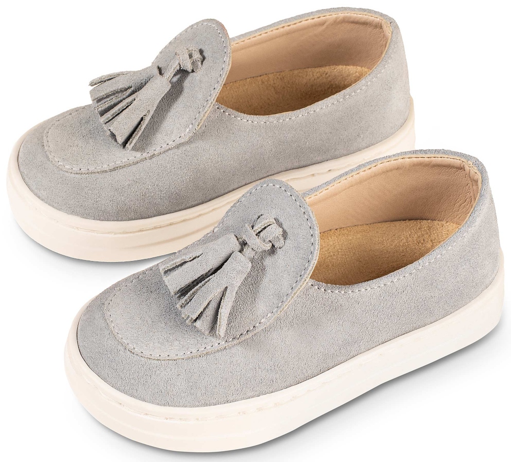 EXC5276-FLINT-BABYWALKER βαπτιστικα Καστόρινα Loafers αγορι γαλαζιο με φουντάκια