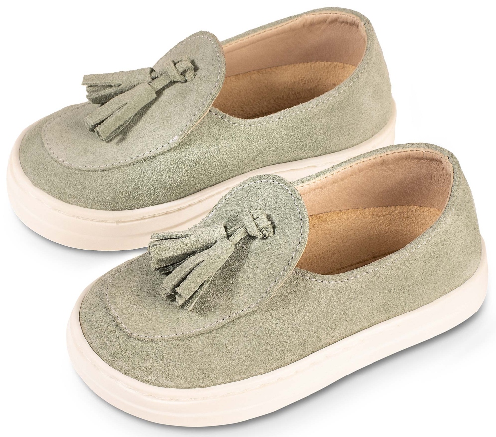 EXC5276-FLINT-BABYWALKER βαπτιστικα Καστόρινα Loafers αγορι μεντα με φουντάκια