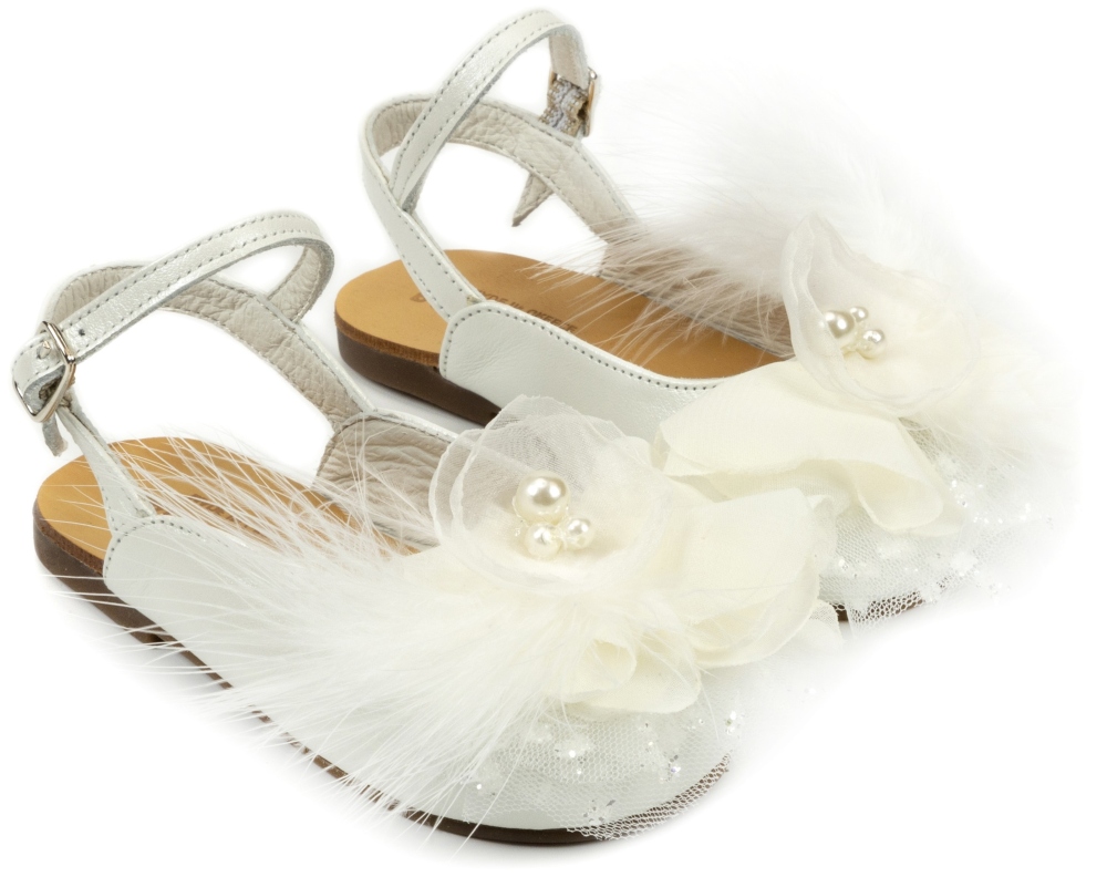 EXC5772-IVORY-BABYWALKER Δερμάτινο Σαμπό με Χειροποίητο Λουλούδι (3)