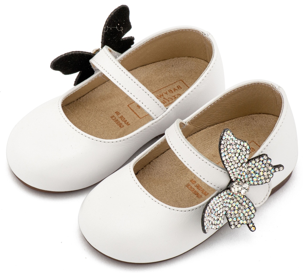 EXC5894 BABYWALKER βαπτιστικα παπουτσια ιβουαρ για κοριτσι μπαλαρινες με πεταλουδα στρας (3)