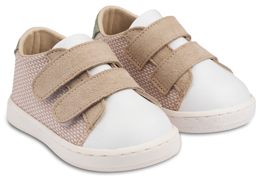 PRI2104 BABYWALKER βαπτιστικα παπουτσια για αγορι μπεζ λευκα sneakers (2)