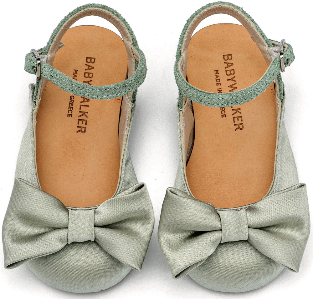 Μπαλαρινες με φιογκακι ξωφτερνες BW4855-olive-BABYWALKER