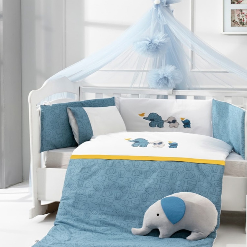Σετ προίκας 9τμχ 70_140 Elephant Blue ABO